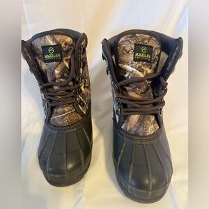 Magellan  Boys Waterproof Camo Winter Boots - Brown/Black